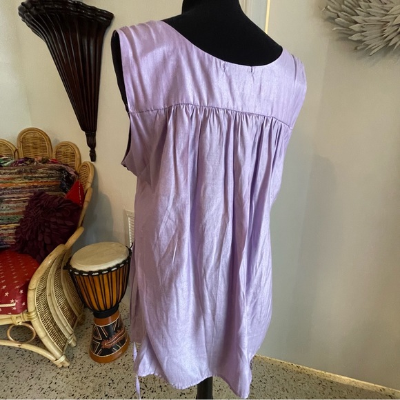 Sam & Max Designer Sleeveless Embellished Woven Top! Lilac! Great condition  XL - Picture 9 of 10